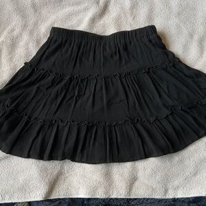SHEIN Black Ruffled Skater Skirt